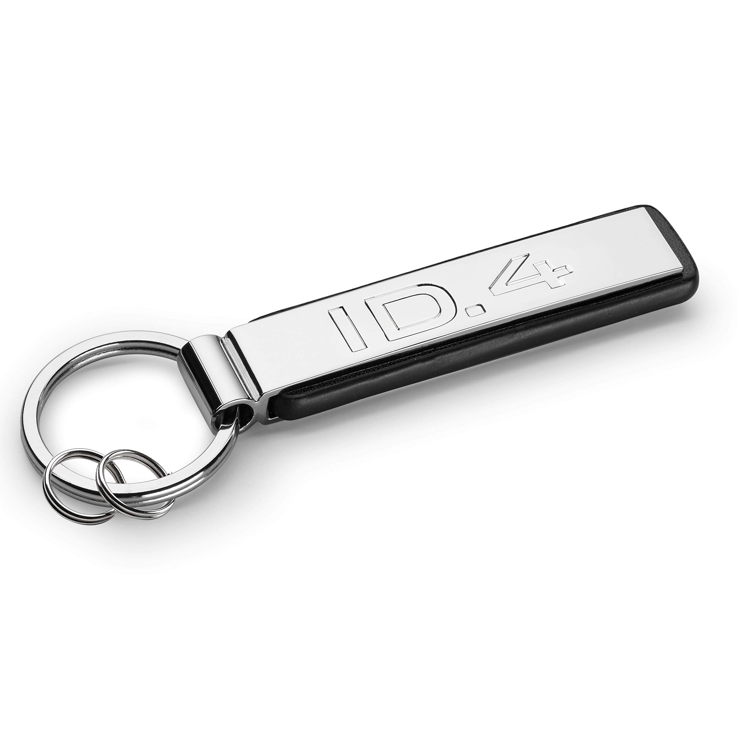 Volkswagen 000087010CBYPN Keyring with ID.4 Lettering, Keychain, Silver/Black, Metal
