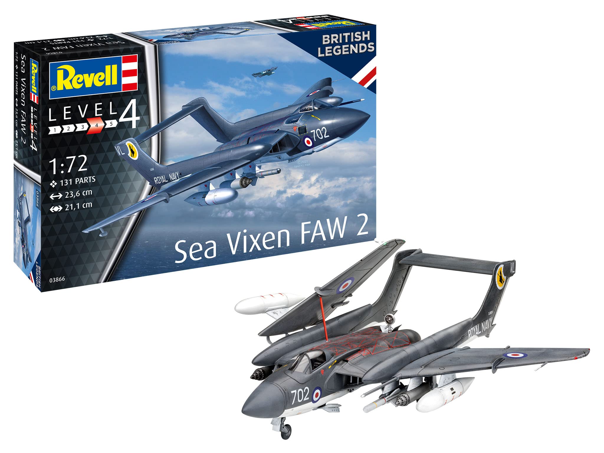 Revell 03866 Sea Vixen FAW 2 "70th Anniversary 1:72 Scale Unbuilt/Unpainted Plastic Model Kit