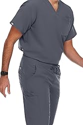 Hey Collection Men Stretch Scrubs Set V-Neck Scrub