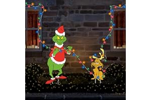 AYMOLAS Christmas Yard Decorations with LED Lights, Funny Christmas Decoraions Yard Sign Light Up Christmas Yard Garden Lawn Decor Seasonal Winter Holiday Outdoor Party Supplies