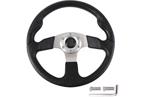 YEHICY 13.7" Silver Spokes Golf Cart Steering Wheel for Golf Cart Club Car DS and Precedent Yamaha RXV TXT EZGO Steering Wheel