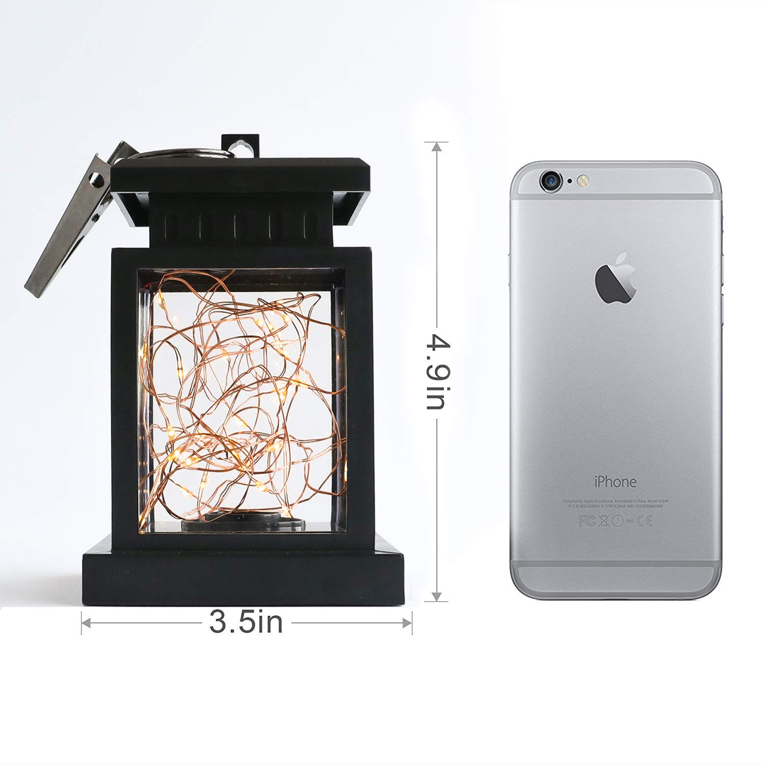 Tinpa Solar Lantern Lights Outdoor Fairy String Lights,Hanging lamp Copper Wire for Front Door, Yard, Garage, Deck, Porch, Shed, Walkway