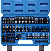 EMENTOL 71-Piece Torx Bit &amp; Hex Bit Socket Set, Master SAE/Metric Bits, 1/4", 3/8" and 1/2" Drive, S2 Alloy &amp; CR-V Steel, Includes External Torx E4-E24, Socket Adapter &amp; Drill Adapter