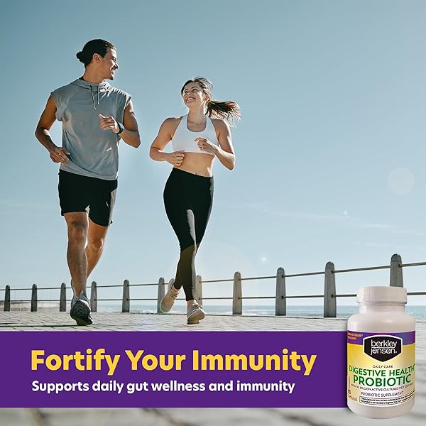 BERKLEY JENSEN DAILY CARE DIGESTIVE HEALTH PROBIOTICS FOR WOMEN & MEN – ADVANCED FORMULA WITH LACTOBACILLUS RHAMNOSUS GG & LACTOBACILLUS ACIDOPHILUS – FOR IMMUNE SUPPORT & GUT HEALTH – 80 CAPSULES