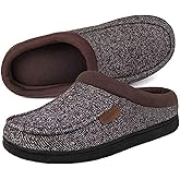 ULTRAIDEAS Men's Warm Fuzzy Moccasin Clog Slipper, Slip on Winter Comfy Indoor/Outdoor House Shoes
