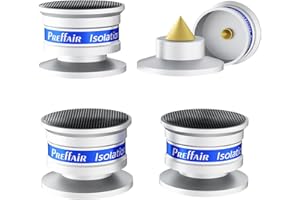 Audiophile Speaker Isolation Spikes, Aluminum Shockproof Turntable Stand Feet, Speaker Floor Protector Mat, Adjustable Subwoo