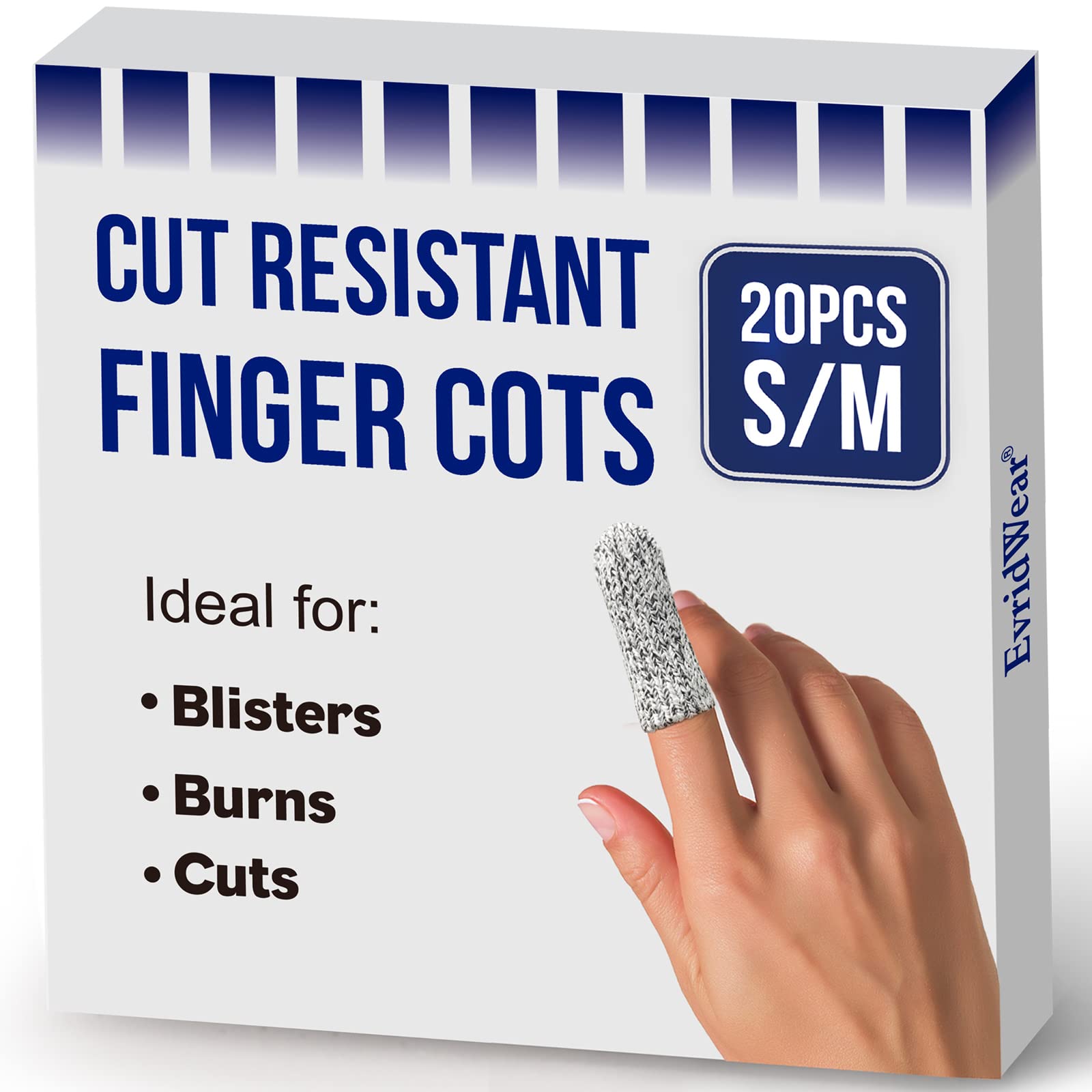 Evridwear 20PCS Finger Cots Cut Resistant Finger Sleeves,Glove Life Extender, Thumb Protectors Finger Covers Fingertip Protector for Cutting, Handicrafts, Craft, Kitchen, Sculpture