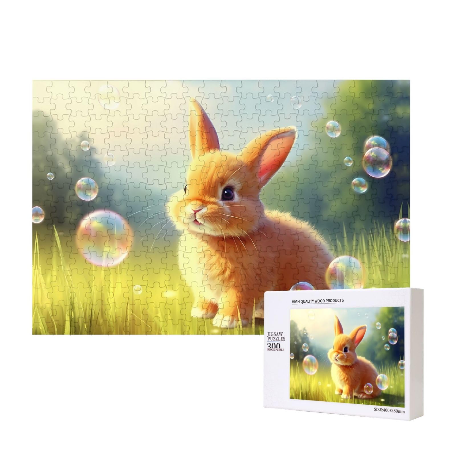 Phayah Bunny Bubble Pattern Puzzle Unique Jigsaw Wall Art Picture for Home Decoration 300 Pcs