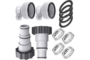 FOFOGANG 4 Pack Pool Hose Adapter 2 Types A B Conversion Connector for 1.5" to 1.25" Hoses Replacement Accessories Compatible with Intex Threaded Filter Pump and Saltwater Systems with Clamp Washer