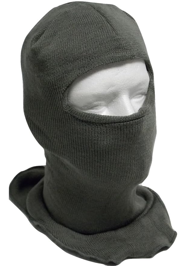 MILITARY SKI MASK HOOD BALACLAVA FOLIAGE GREEN WOOL BLEND 8415-01-526-8790