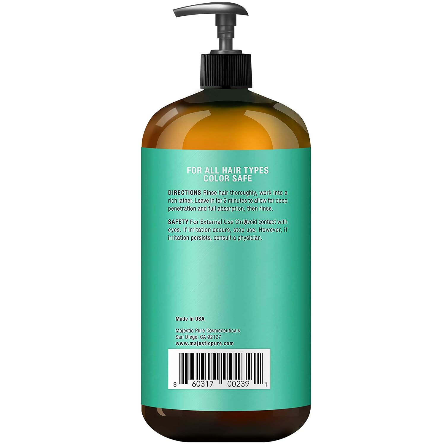 Majestic Pure Biotin Hair Shampoo - Hair Loss Shampoo for Thicker Hair - Infused with Vitamins, Nourishing and Volumizing, DHT Blockers, for Men & Women - 16 fl oz: Beauty