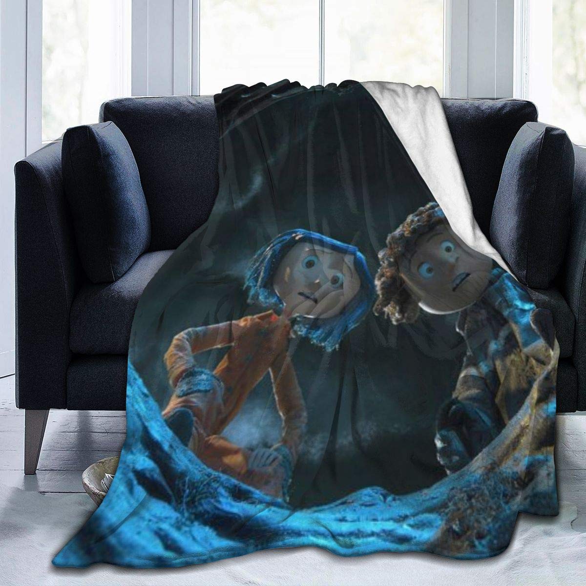 Davisry Ultra-Soft Micro Fleece Throw Blanket Wy-bie Co-raline Warm Luxury for Bed Sofa Garden Car