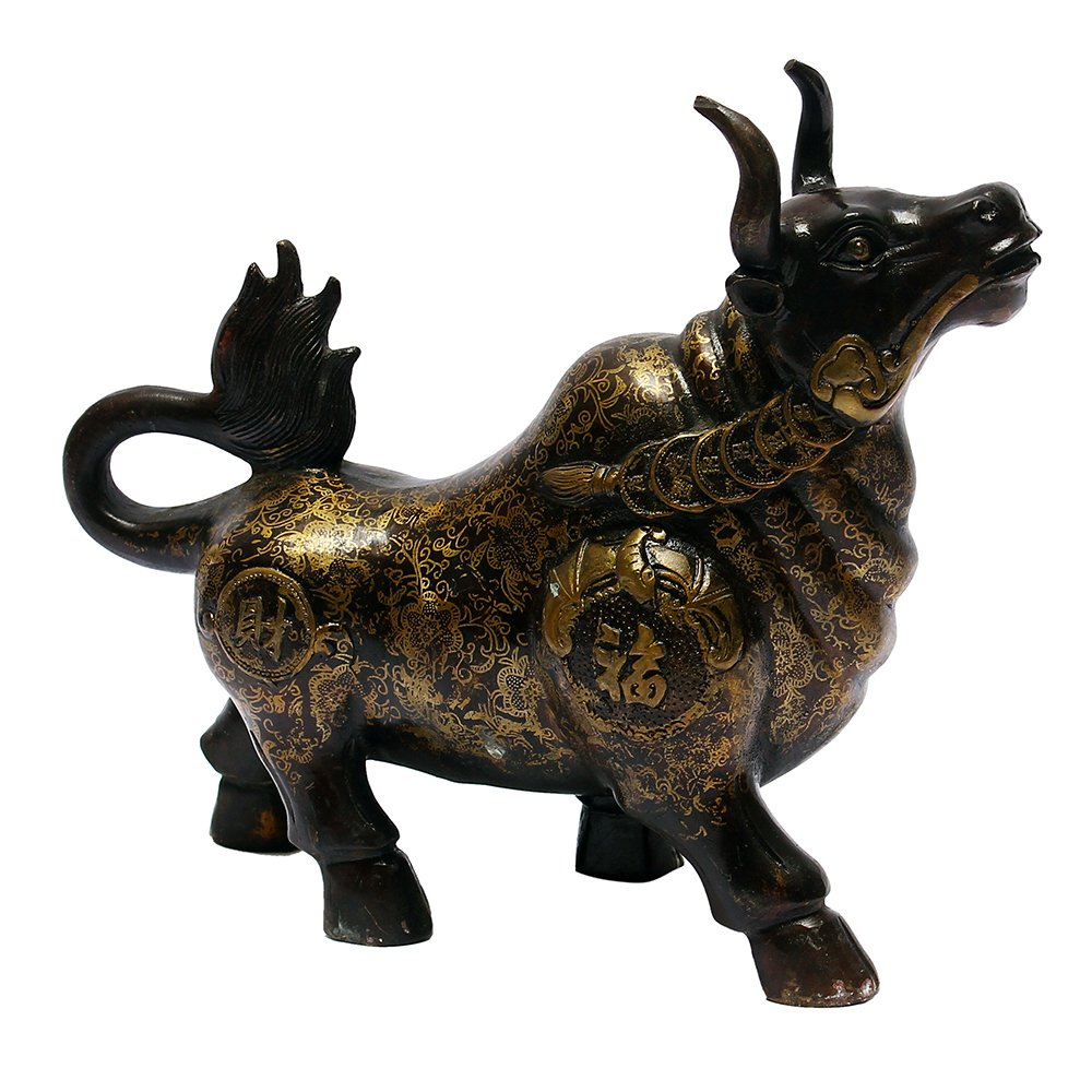 New限定品 純粋な赤金の工芸品 牛 特大 風水グッズ お守り 開業のギフト レッド B01mq1md8e レッド レッド Riparo Shop