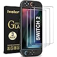 ivoler 3-Pack Screen Protector Tempered Glass for Nintendo Switch 2 Model 2025, Accessories Transparent HD Clear Anti-Scratch