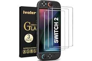 ivoler 3-Pack Screen Protector Tempered Glass for Nintendo Switch 2 Model 2025, Accessories Transparent HD Clear Anti-Scratch