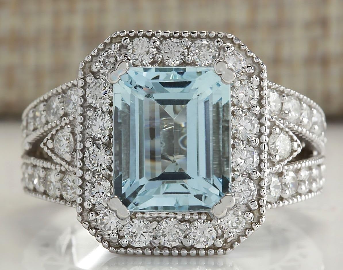 suchadaluckyshop Gorgeous 925 Silver 7.82CT Aquamarine Ring Wedding Engagement Jewelry Size 6-10 (10)