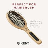 KENT PF01 Large Cushion Hairbrush Nylon Bristle Beechwood Smoothing Detangling view 3