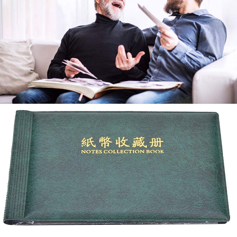 Banknotes Collection Holder, Paper Money Album, Banknote Collection Book 30 Pages for Money Collectors(Dark Green)