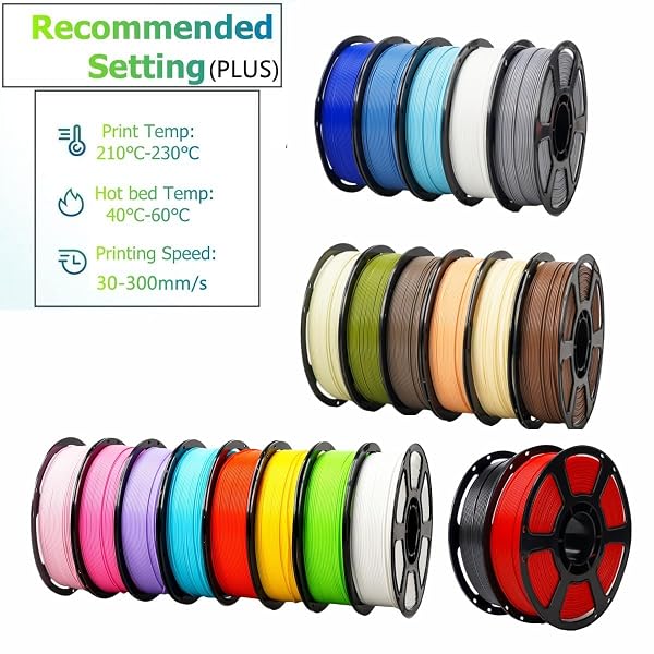 ONENPOXARY 3D PRINTER FILAMENT BUNDLE, PLA PLUS FILAMENT 8KG 1.75MM, NEATLY WOUND FILAMENT FOR MOST 3D PRINTER, 8 COLORS, 1KG SPOOL,LAKEBLUE PURPLE PINK ROSEPINK WHITE NEONGREEN YELLOW ORANGE