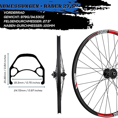 Corki Cycles Mountain Bike Front Wheel Inch Disc