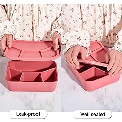 AROCFTIE Silicone Bento Box, 4 Compartment