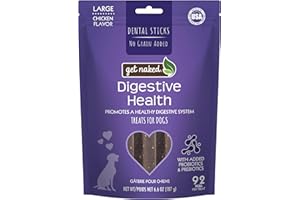 N-Bone 700408 Get Naked Grain Free 1 Pouch 6.6 oz Digestive Health Dental Chew Sticks, Large