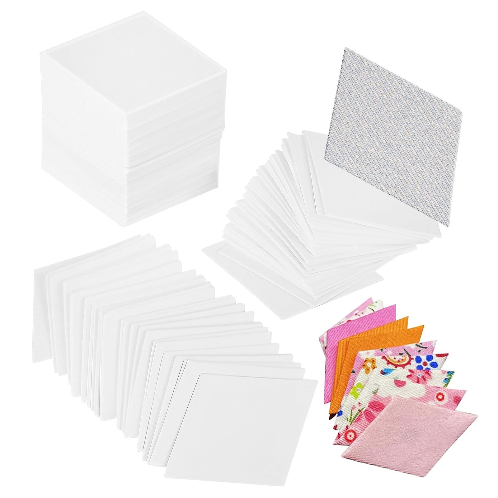 VILLCASE 300pcs Paper Quilting Template, 1.7‘’ Paper Piecing Quilting for DIY Patchwork Sewing Crafts, Quilting Templates for Sewing Quilting Accessories Crafting Tools
