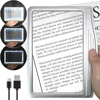 page magnifier with light