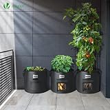 VOUNOT Plant Grow Bags 12 Gallon Potato Kit 3 Pack with Window Flap view 5