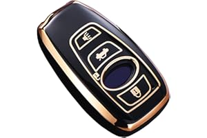 Cacacar for Subaru Key Fob Cover, for Forester Outback BRZ Legacy CrossTrek Premium Soft TPU 360 Degree Protection Key Case Remote Key Holder (Black)