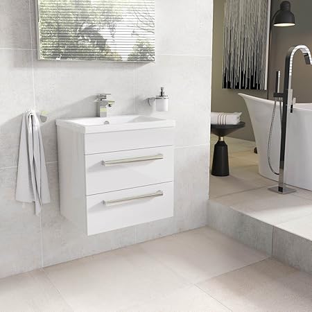 Premier 850mm Rigid High Gloss White Bathroom Vanity Unit Basin Sink Storage Cabinet Furniture Amazon Co Uk Kitchen Home