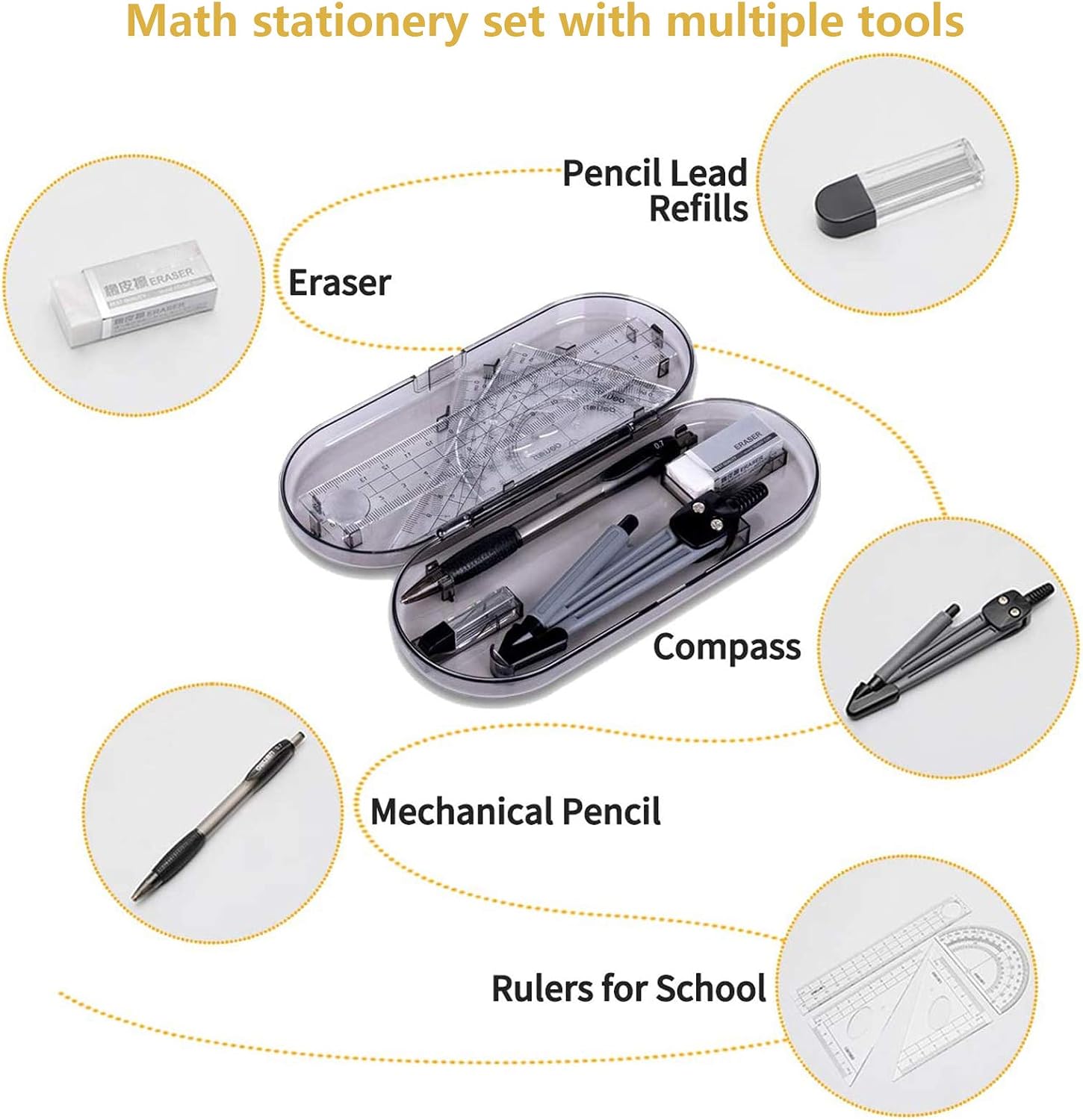 Maths Set Math Geometry Kit Set, Geometry Compass Sets Exam Stationery ...