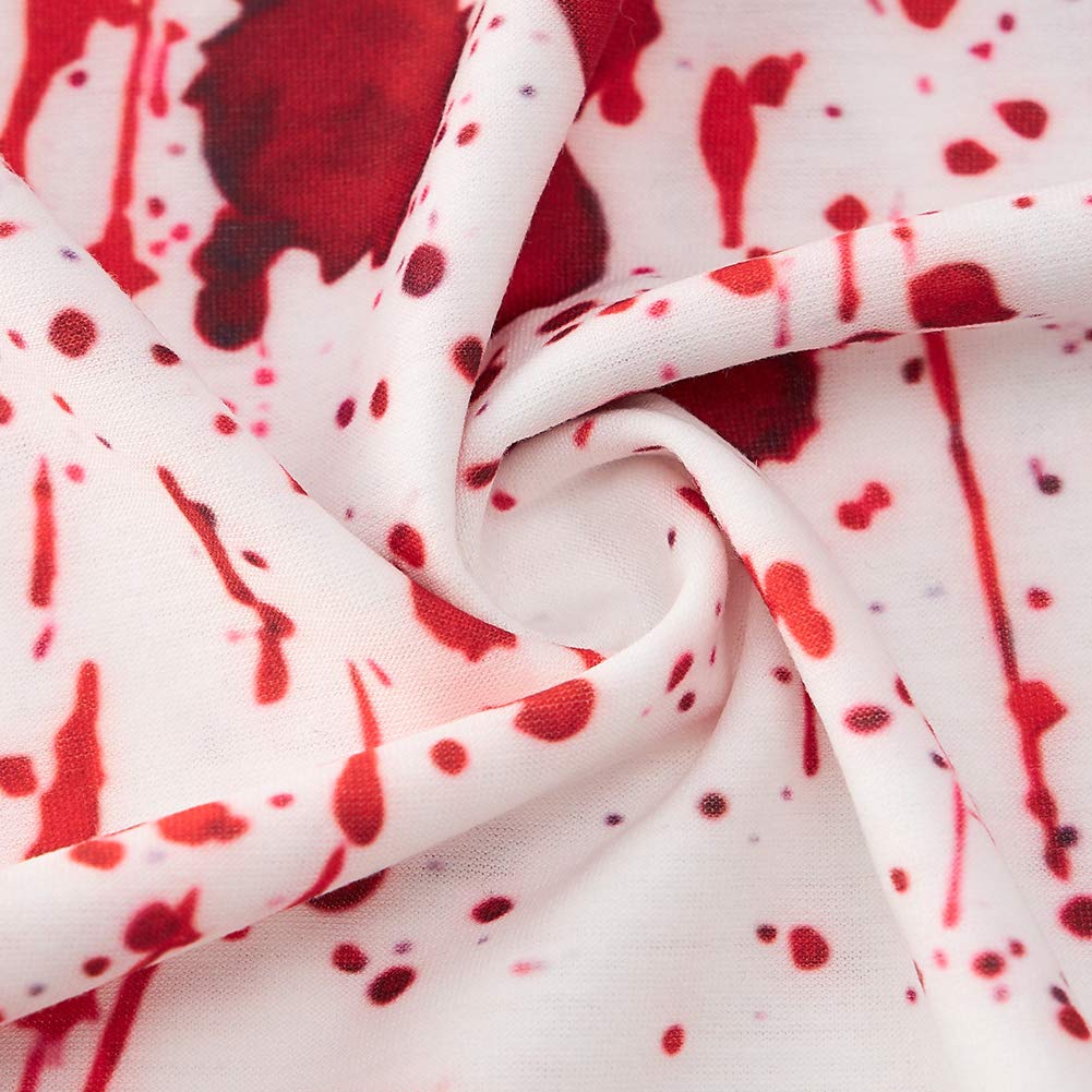 Kids Boys T-Shirts Blood Graphic Printed Funny Halloween Shirts Short Sleeve Tops Classical Round Neck Tees Birthday for 6-8 Years Old