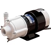 Little Giant 3-MD-SC 115V, 750 GPH Manual Semi-Corrosive Chemical Pump | 6' Cord w/ Plug, In-line Transfer/Recirculation of Compatible Acids/Alkalis/Solutions, No Switch, 1/12 HP, 581503
