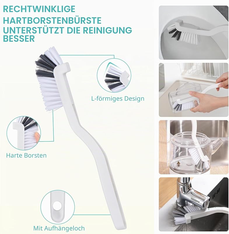 12 Stück Hartborsten Eckenreinigungsbürste,Multifunktionale Fugenbürst,