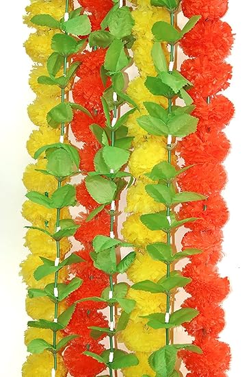 Buy Dannyboyzs Artificial Marigold Flower Yellow Orange 10 Piece Online At Low Prices In India Amazon In