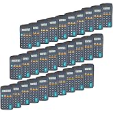 Pocket Calculator, 4 Function Calculators (Black,Set of 30) | 8 Digit Dual Power Portable Pocket Size Desktop Handheld for Classroom Desktop Home