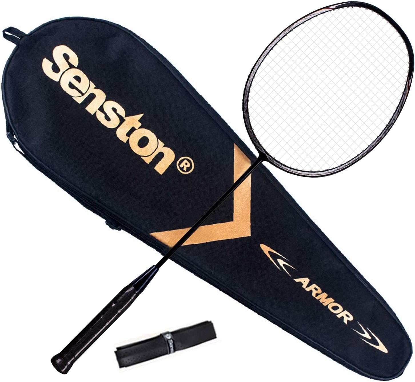Senston N80 Graphite Single High-Grade Badminton Racquet Professional Carbon Fiber Badminton Racket Black : Sports & Outdoors