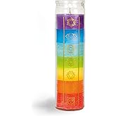 Simply Soson 2x8 inch 7 Chakra Candle in Glass Jar - Unscented, Promotes Positive Energy, Meditation & Relaxation