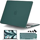 DONGKE Compatible with MacBook Air 13.6 inch Case M4 M3 M2 2025 2024 2023 2022 A3240 A3113 A2681, Plastic Hard Shell & Keyboard Cover for MacBook Air M4 13 inch Case, Matte Teal