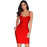 meilun Women's Celebrity Bandage Bodycon Dress Strap Party Pencil Dress