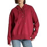 LIMINEMI Womens Sweaters Soft Knit Pullover Henley Neck Long Sleeve Drawstring Button Front Casual Trendy Hoodies