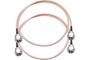 TUOLNK F Type Coax Cable 75ohm F Male Plug to F Male Plug Extension Assembly Cable RG179 20inch (50cm) WiFi Antenna Jumper Coaxial Cable 2 Pack