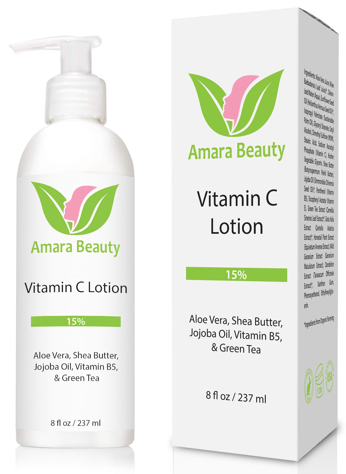 Vitamin C Face & Body Lotion 15% with Shea Butter & Jojoba Oil - 237 ml