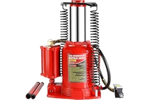MAOTIFEYS 32-Ton Hydraulic Bottle Jack Air-Operated Bottle Jack Lift Portable Low Profile Manual Jack Air Jack with Handle (Red-32 Ton)