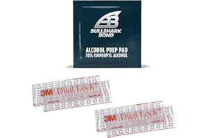 BULLSHARK BOND EZ Pass/I-Pass/Toll Tag Tape Mounting Kit - Peel and Stick Adhesive Strips Dual Lock Tape - 4 Strips (2 Sets) with Alcohol Prep Pad, Packaging may vary