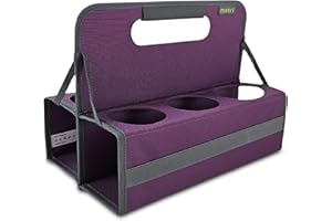 meori Reusable Drink Carrier 6 Cup, Take Out Cup Carrier, Collapsible, Coffee Carrier with Handle Wine, Cocktails, Portable Drink Caddy