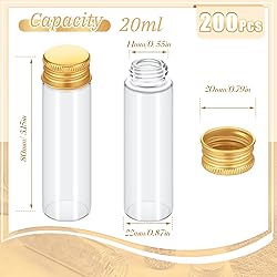 Didaey 100 Pcs Vials Clear Mini Glass Bottles with