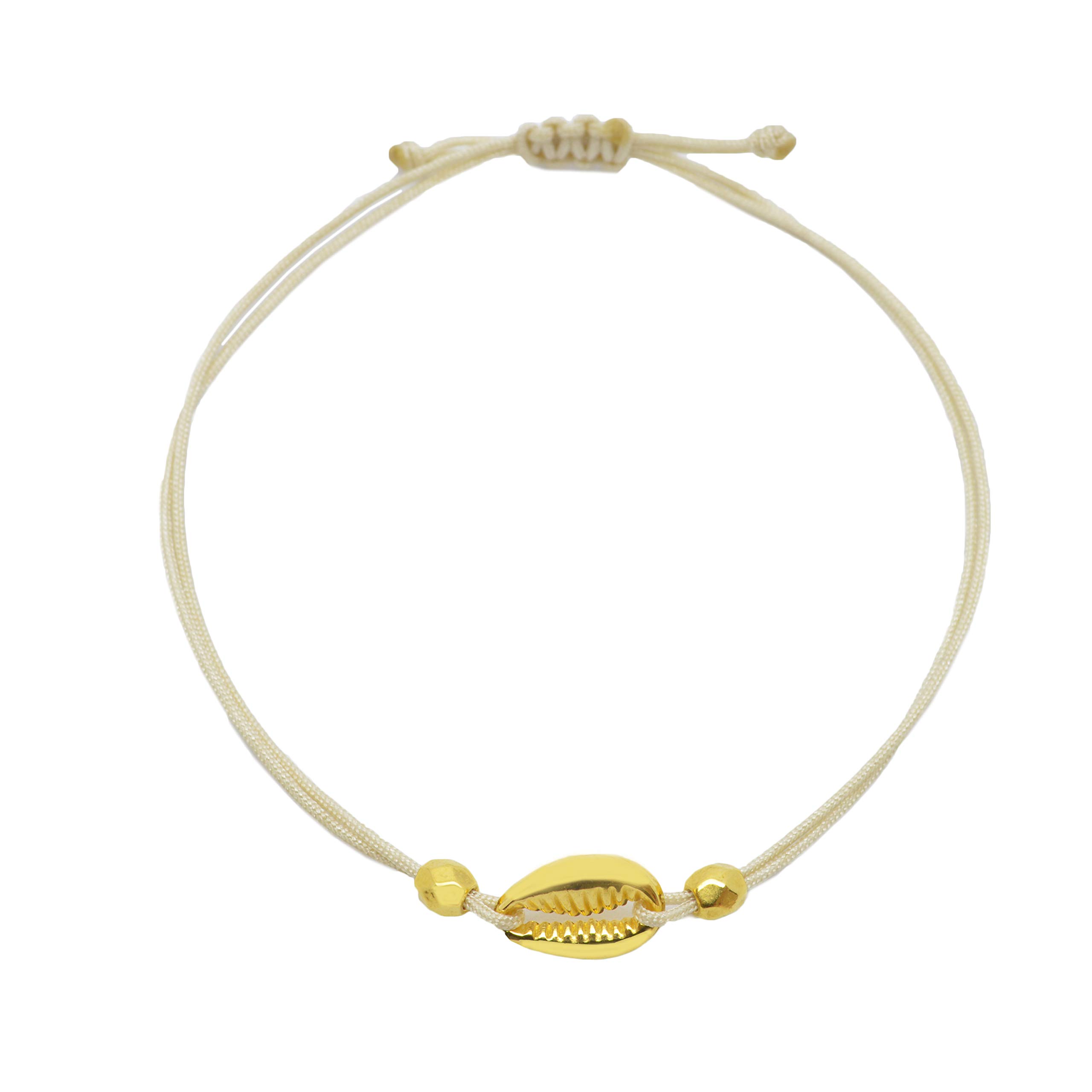 Selfmade Jewelry Kauri Shell Handmade Macrame Bracelet Adjustable Size Includes Gift Packaging, größenverstellbar bis ca. 21 cm, macrame ribbon