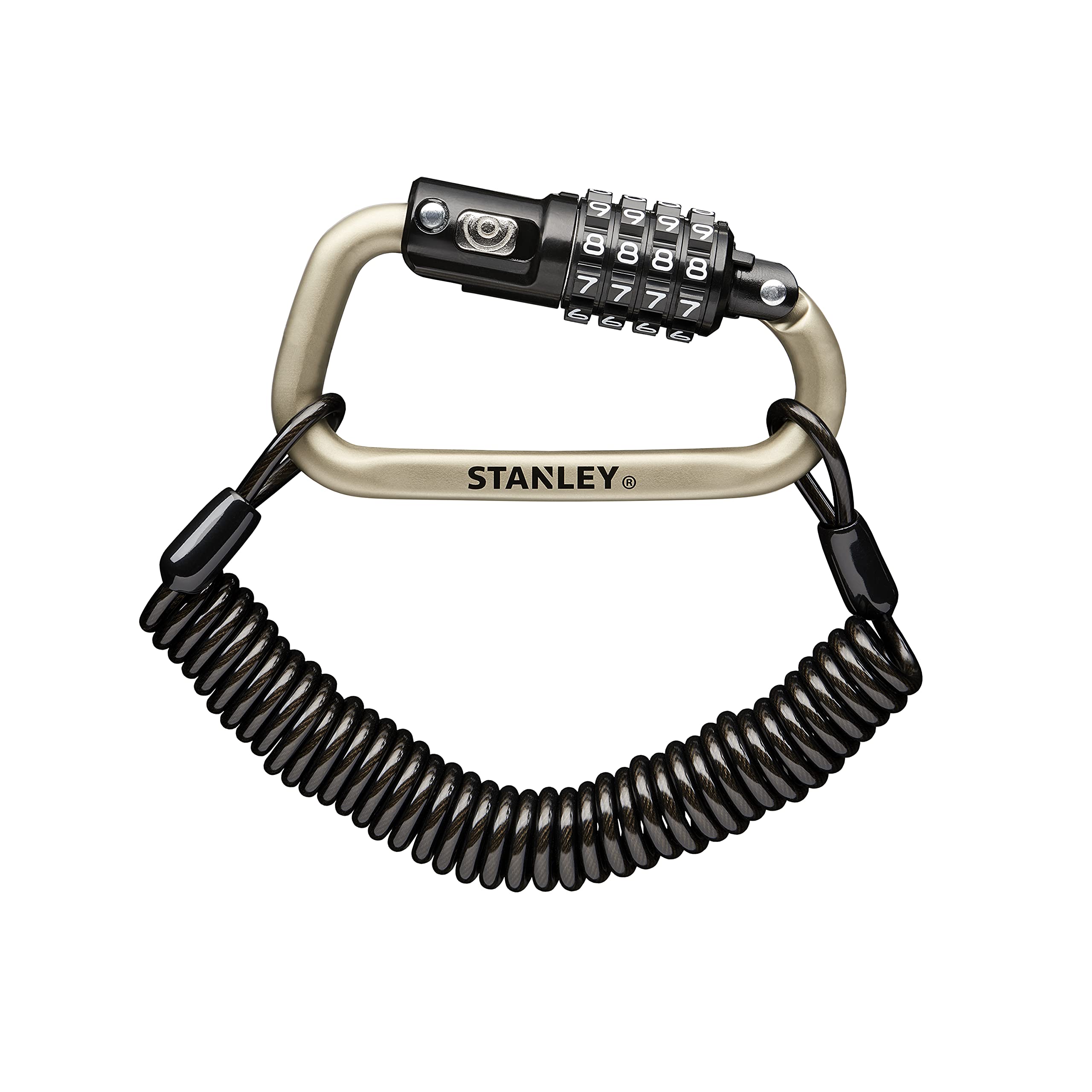 Stanley, 180cm Cable,81204396401 4 Digit Carabiner Lock Including 180cm Leash Silver
